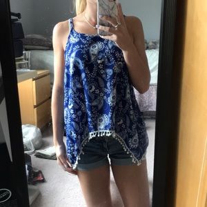 Paisley open-back blouse